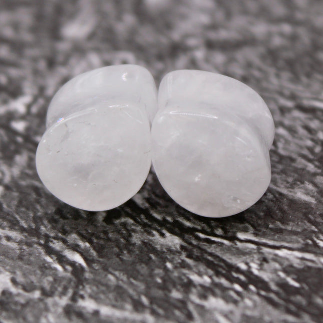 Quartz double flare tear drop plugs