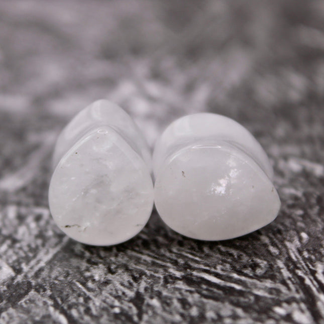 Quartz double flare tear drop plugs