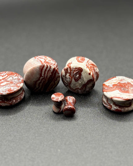 Pair of Red Striped Zebra Jasper, one of a kind