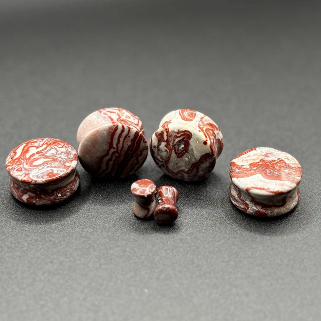 Pair of Red Striped Zebra Jasper, one of a kind