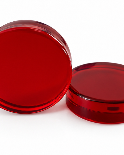red glass double flared plugs