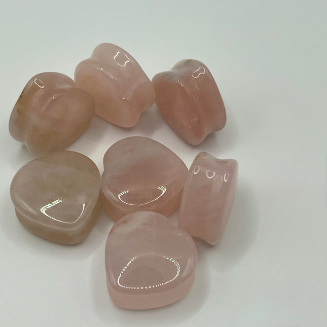 Rose Quartz Heart Plugs - EC Plugs
