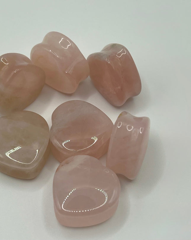 Rose Quartz Heart Plugs - EC Plugs