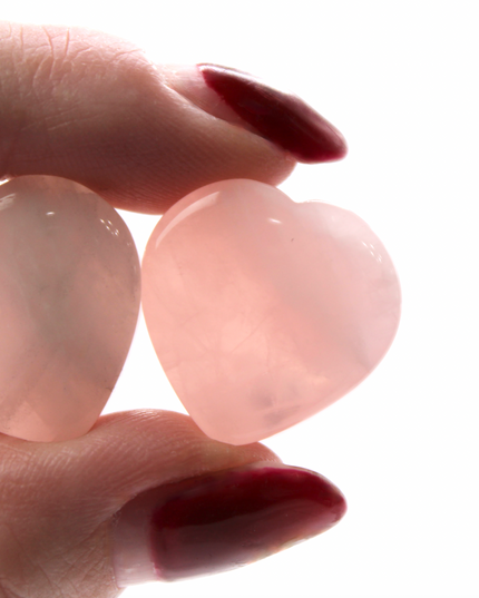 Rose Quartz Stone Pink Double Flare Heart Plugs 6mm-25mm