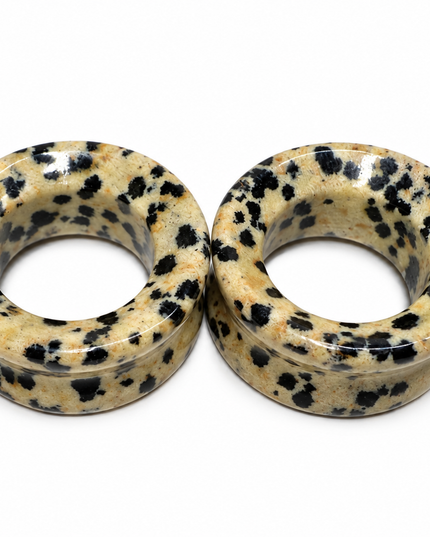 Dalmatian Jasper Stone Tunnels for Gauged Ears