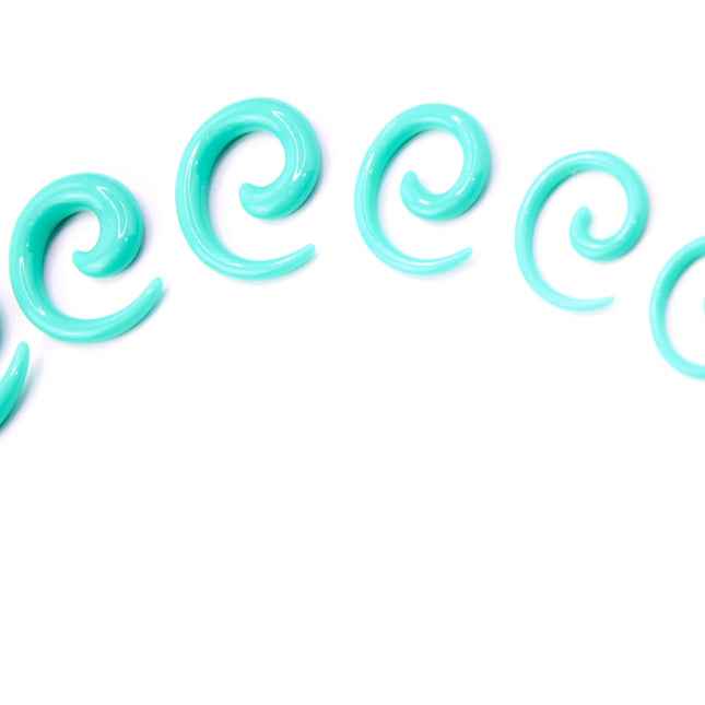 Teal Spirals Ear Gauges