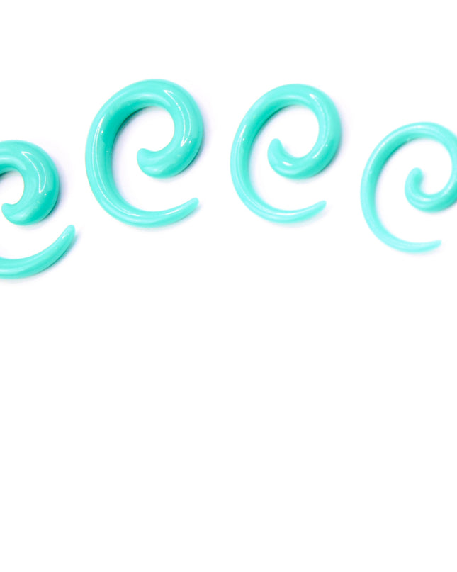 Teal Spirals Ear Gauges