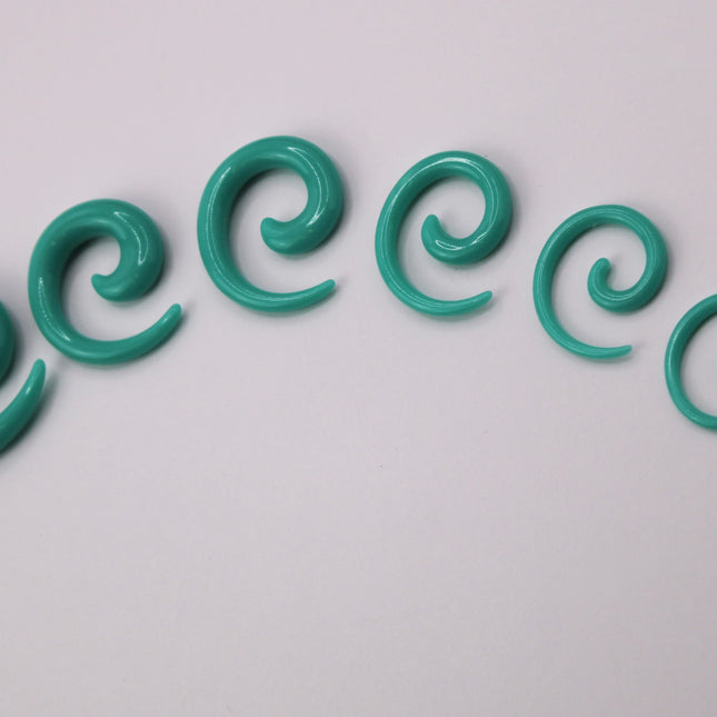 Teal Spirals Ear Gauges
