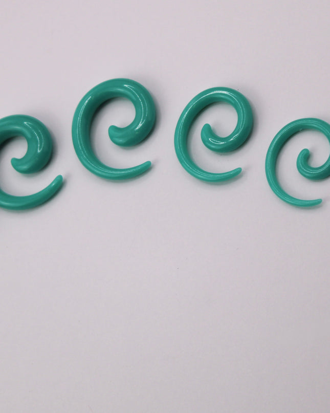 Teal Spirals Ear Gauges