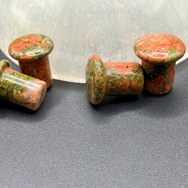 Unakite Single Flare Stone Plugs - Gauges
