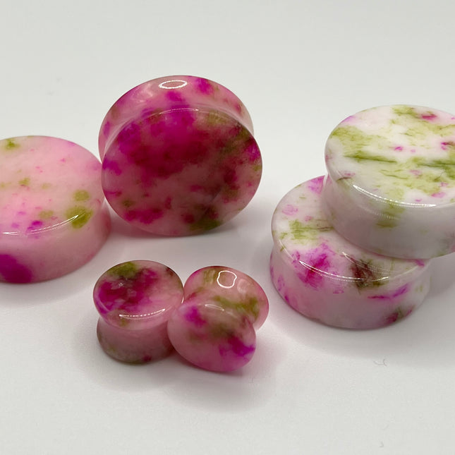 Watermelon Quartz Double Flare Plugs - EC Plugs