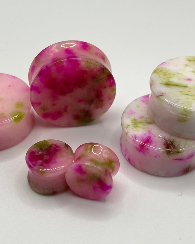 Watermelon Quartz Double Flare Plugs - EC Plugs