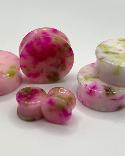 Watermelon Quartz Double Flare Plugs - EC Plugs