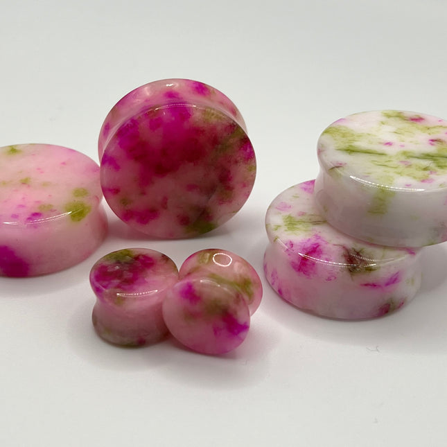 Watermelon Quartz Double Flare Plugs - EC Plugs