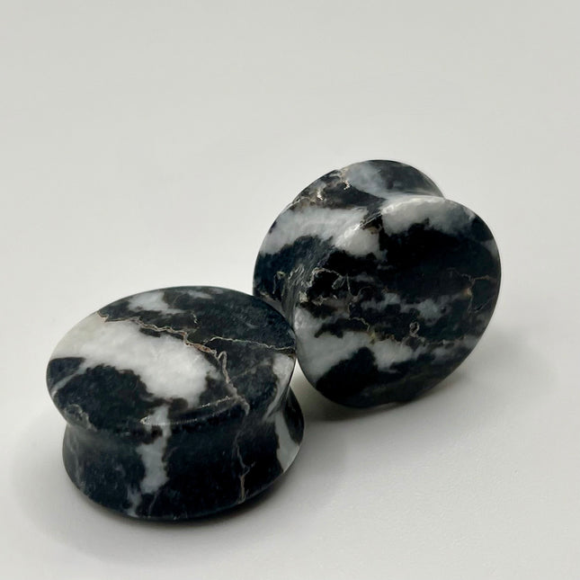 Zebra Jasper Double Flare Plugs - EC Plugs