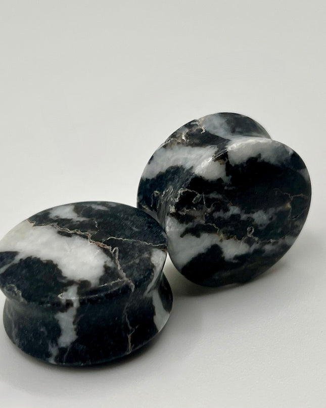 Zebra Jasper Double Flare Plugs - EC Plugs