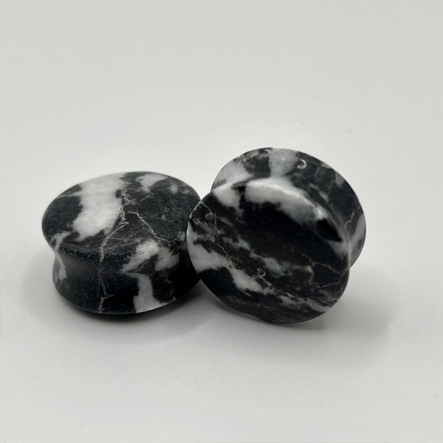Zebra Jasper Double Flare Plugs - EC Plugs