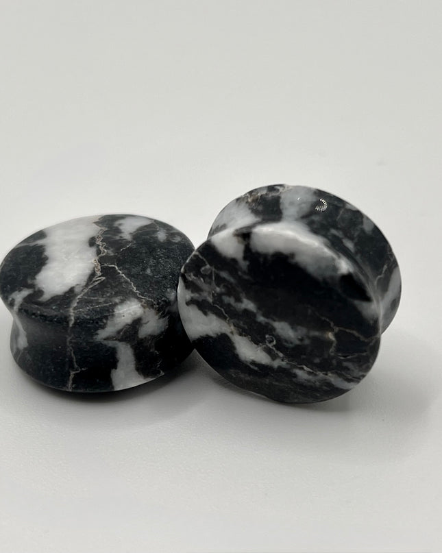 Zebra Jasper Double Flare Plugs - EC Plugs