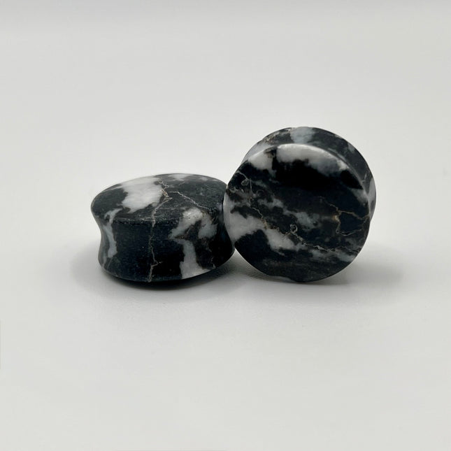 Zebra Jasper Double Flare Plugs - EC Plugs