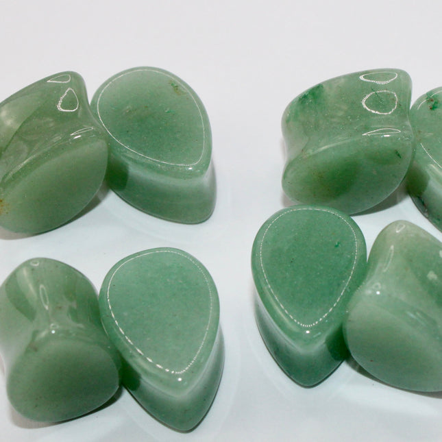 aventurine tear drop plugs