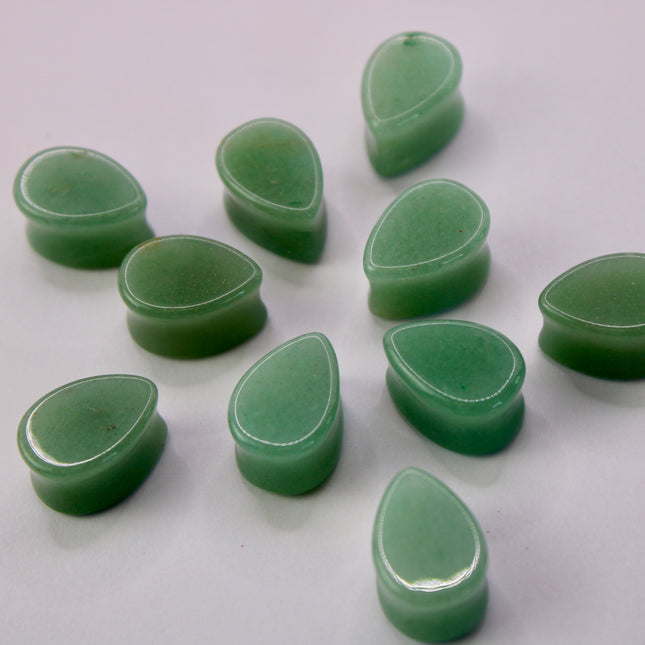 aventurine tear drop plugs