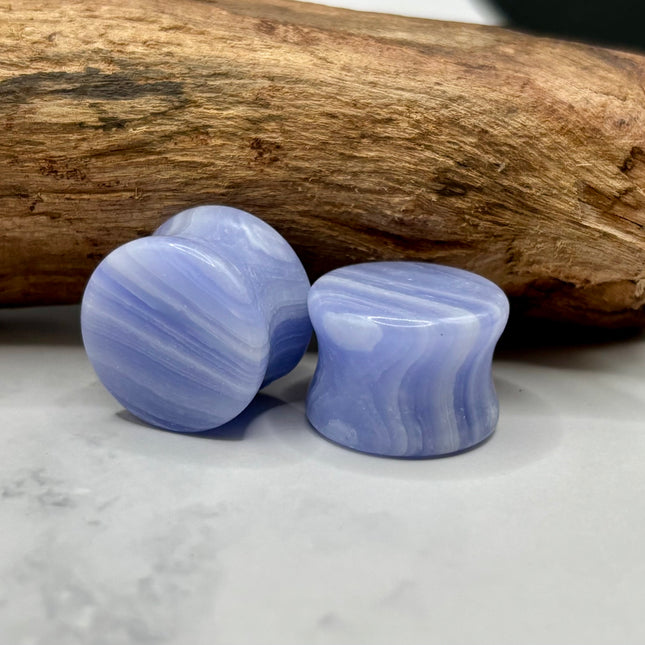 Blue Lace Agate Plugs - EC Plugs