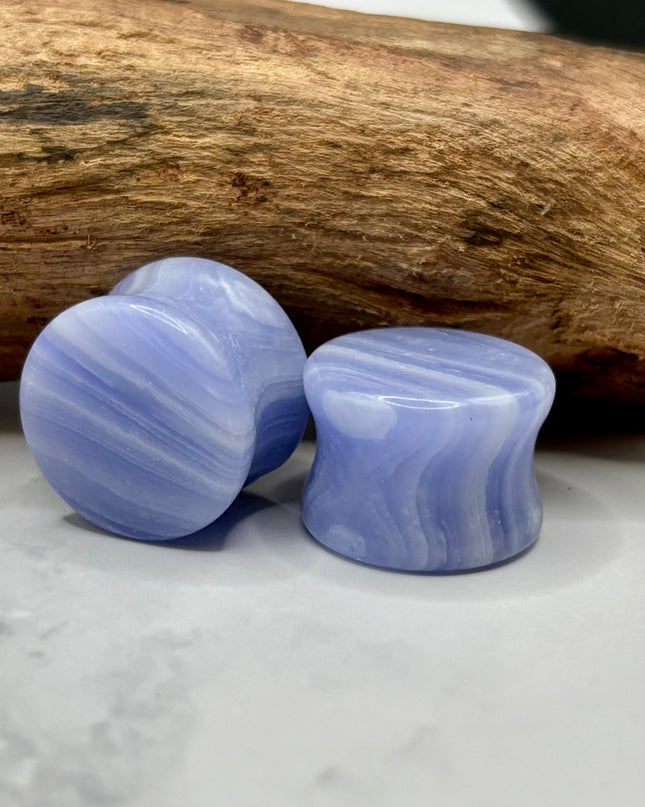 Blue Lace Agate Plugs - EC Plugs