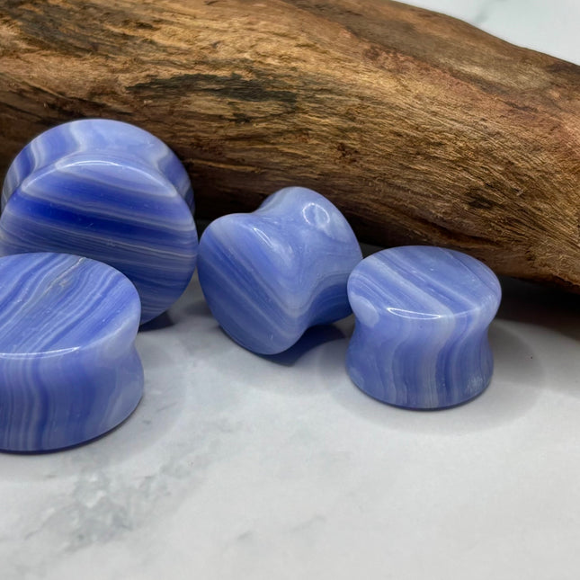 Blue Lace Agate Plugs - EC Plugs