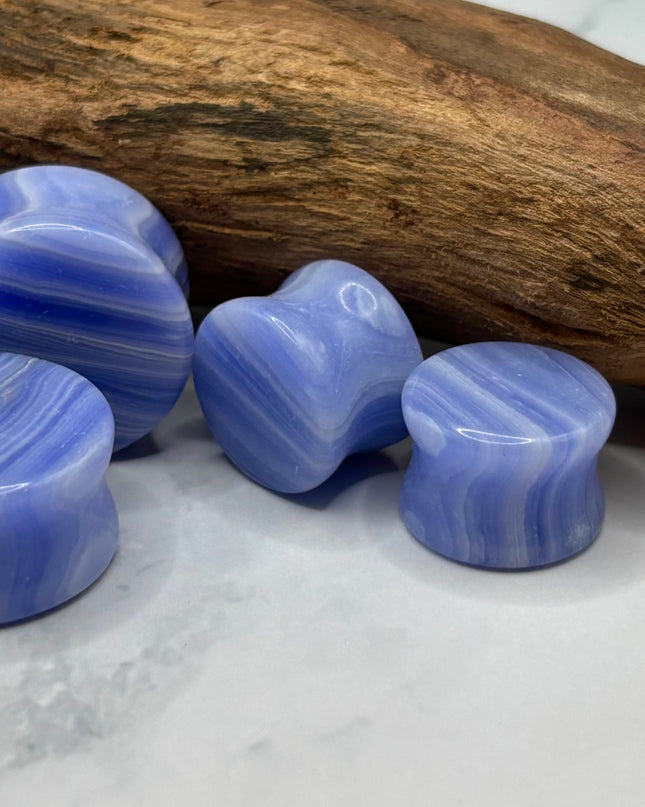 Blue Lace Agate Plugs - EC Plugs