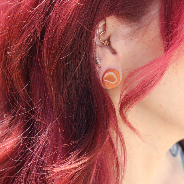 Carnelian Agate Double Flare Plugs - EC Plugs