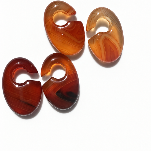 Carnelian Agate Stone Ear Weights 