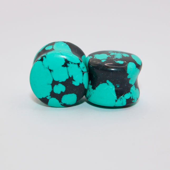 howlite turquoise plugs