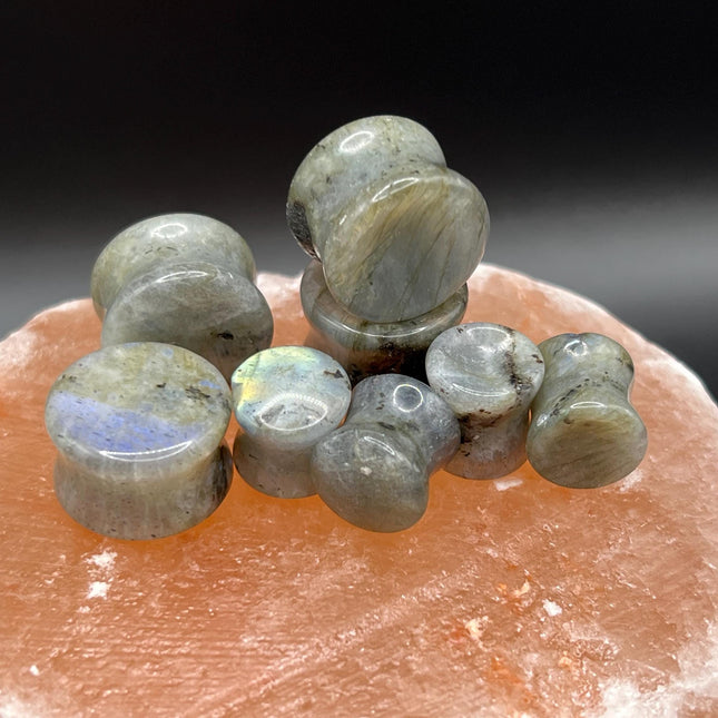 Labradorite Grade "B" Plugs Double Flare - Gauges