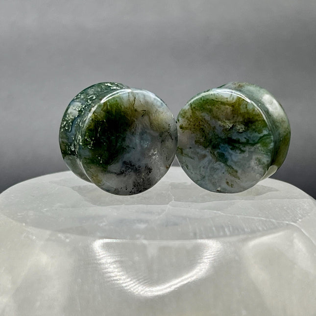 Moss Agate Plugs - "A" Grade