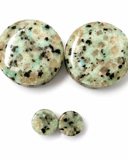 Kiwi Jasper Stone Double Flare Plugs/Gauges for Stretched Ears
