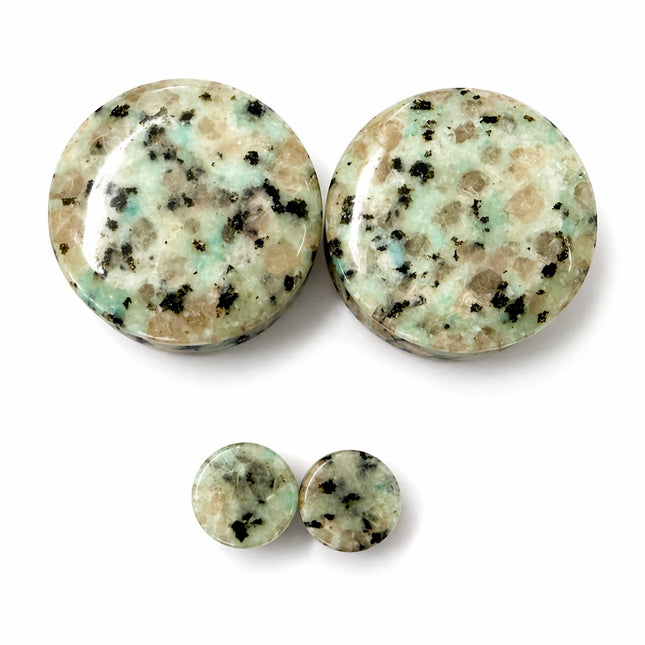 Kiwi Jasper Stone Double Flare Plugs/Gauges for Stretched Ears