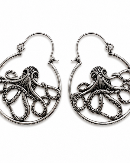 Octopus Mandala Style Brass Ear Weights