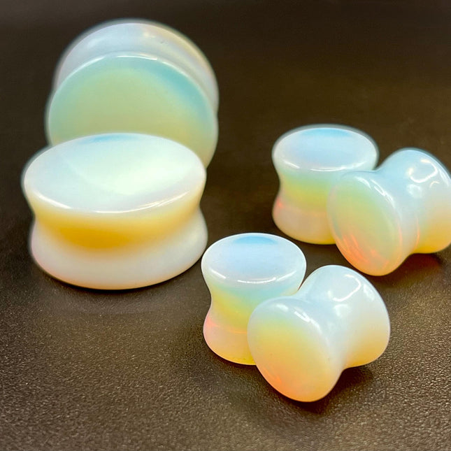 Opalite Double Flare Plugs - Gauges