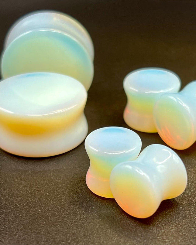 Opalite Double Flare Plugs - Gauges