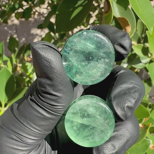 Green Fluorite Double Flare Stone Plugs – Natural Crystal Gauges Pair 3mm-32mm