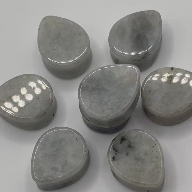 Moonstone Tear Drop Plugs - Gauges 7/8in 22mm