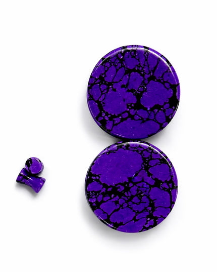 Purple Howlite Double Flare Plugs/Gauges for Stretched Ears