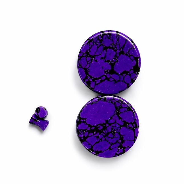Purple Howlite Double Flare Plugs/Gauges for Stretched Ears