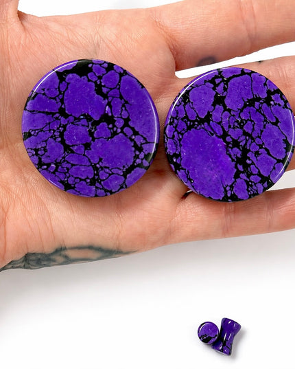 Purple Howlite Double Flare Plugs/Gauges for Stretched Ears