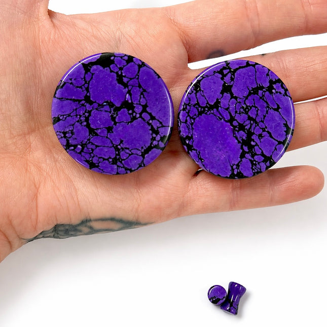 Purple Howlite Double Flare Plugs/Gauges for Stretched Ears