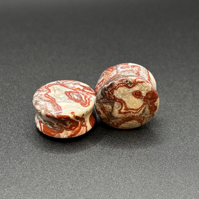 Pair of Red Striped Zebra Jasper, one of a kind