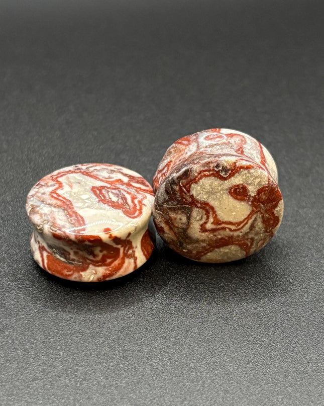Pair of Red Striped Zebra Jasper, one of a kind