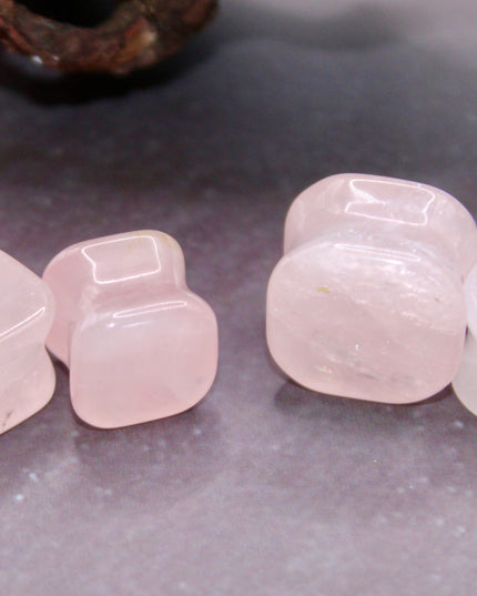These Rose Quartz Square Stone Plugs combine the soft, loving energy of rose quartz with a bold geometric shape—offering both comfort and beauty for your everyday crystal jewelry.