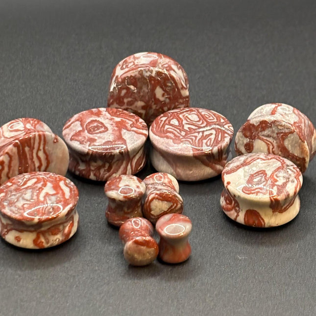 Pair of Red Striped Zebra Jasper, one of a kind
